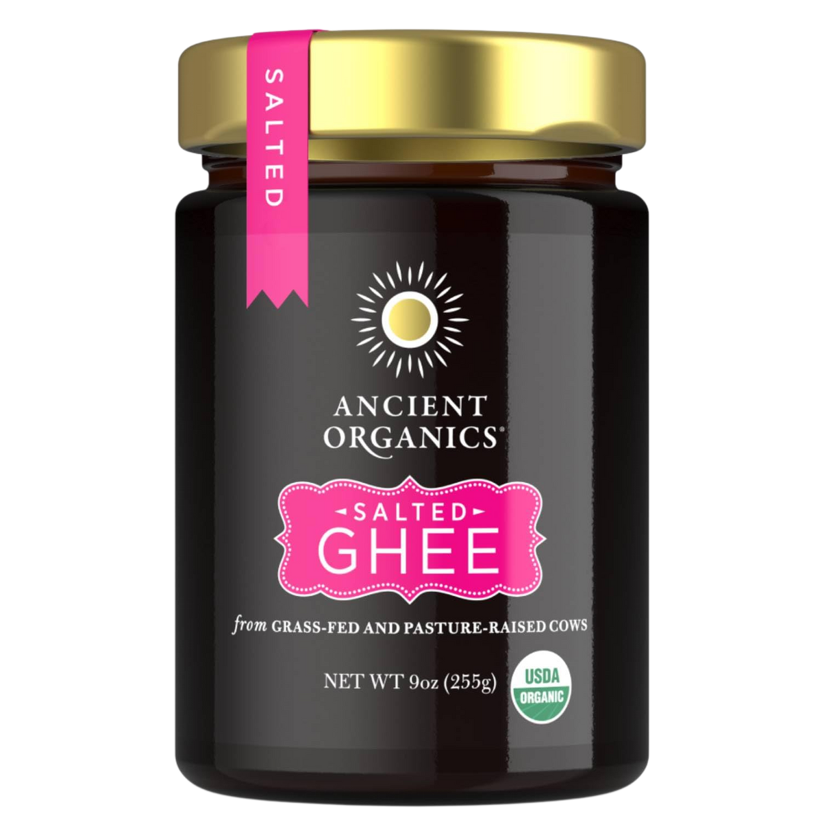 Ancient Organics Ghee, 9oz, Salted.