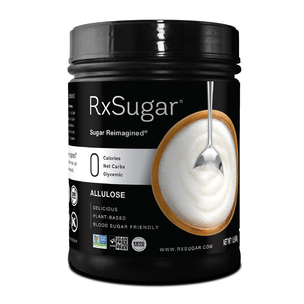 RxSugar Allulose Sugar Canister product package