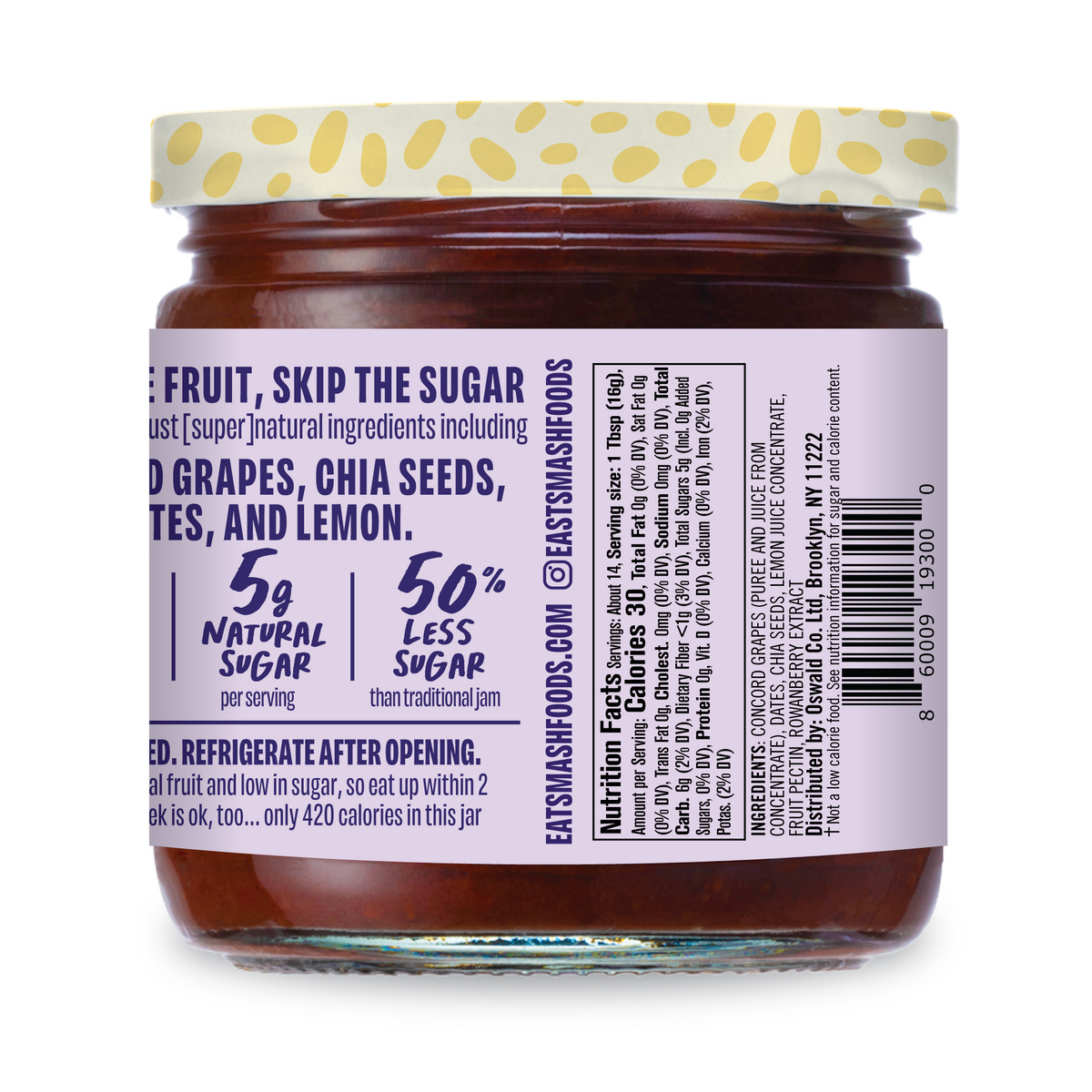Smash Foods Superfood Jams 8oz - Concord Grape