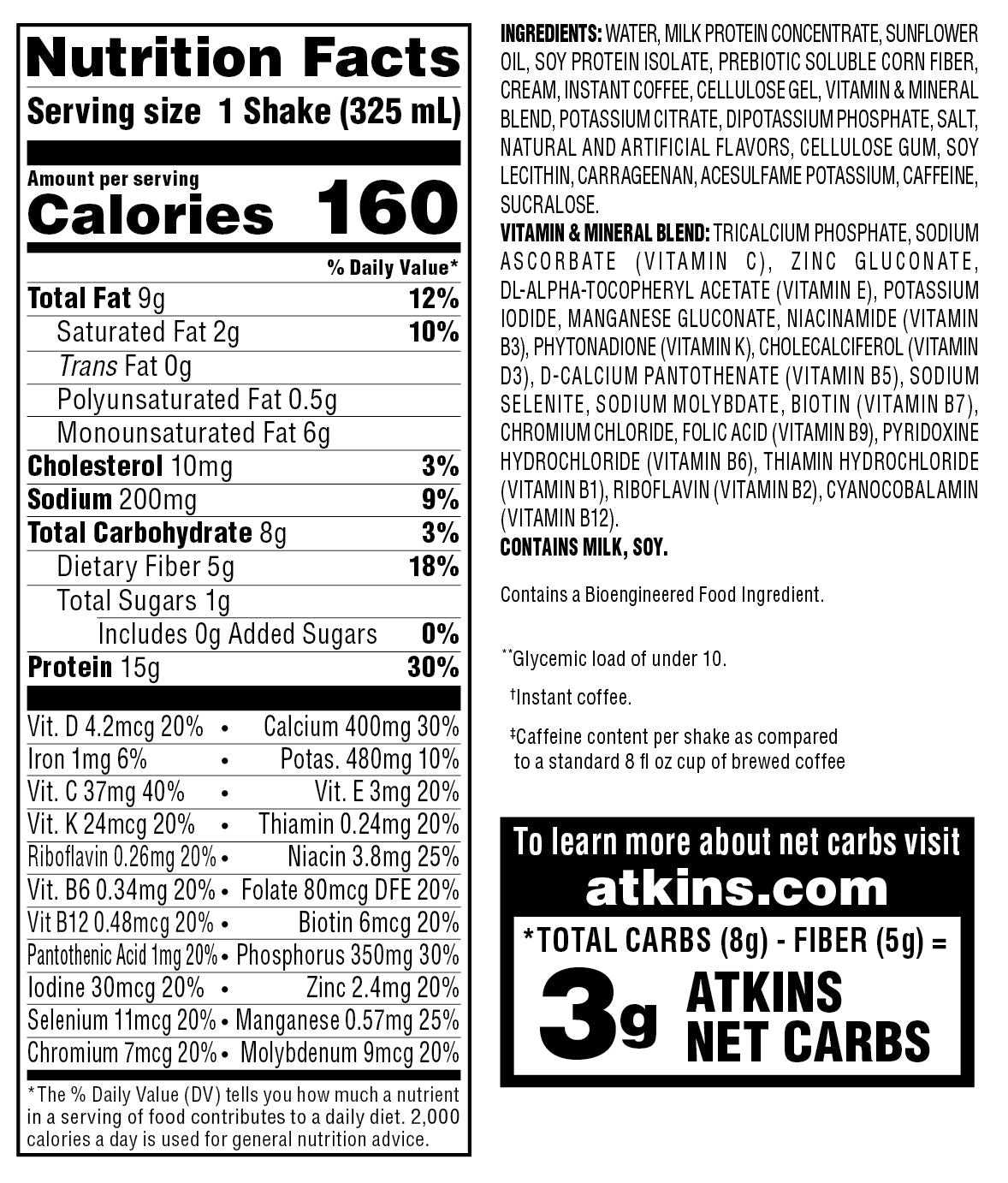 Atkins Nutritionals Iced Coffee Ready-to-Drink Protein Shakes - Cafe Caramel, 11 oz 4 pack