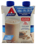 Atkins Nutritionals Ready-to-Drink Shakes - Milk Chocolate Delight, 11 oz, 12 shakes 1 case