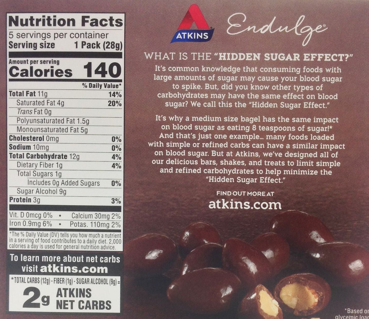 Atkins Nutritionals Endulge Chocolate Covered Almonds 5 packs
