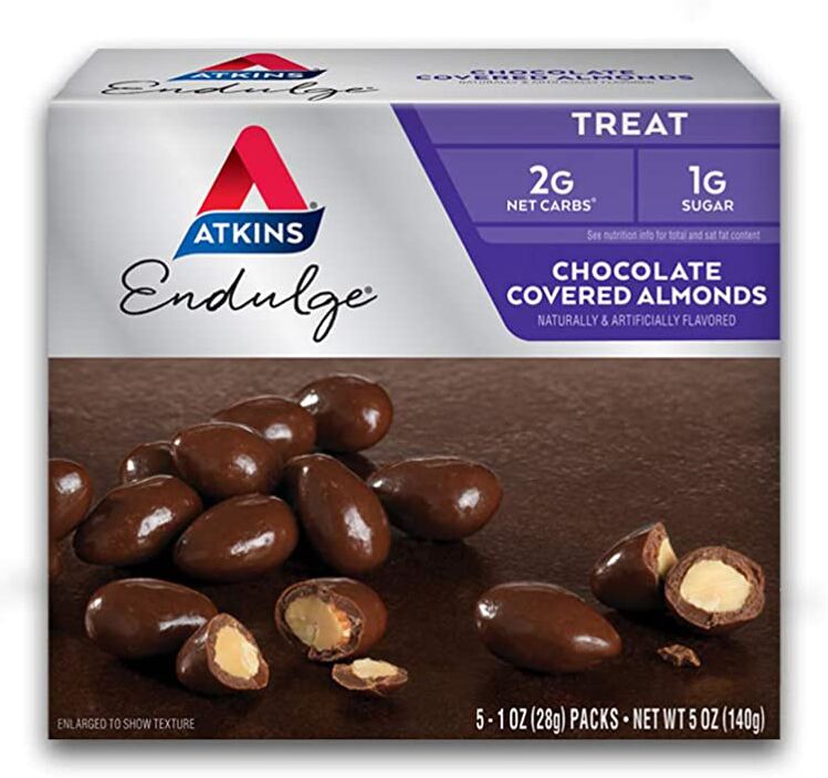 Atkins Nutritionals Endulge Chocolate Covered Almonds 5 packs - One Box