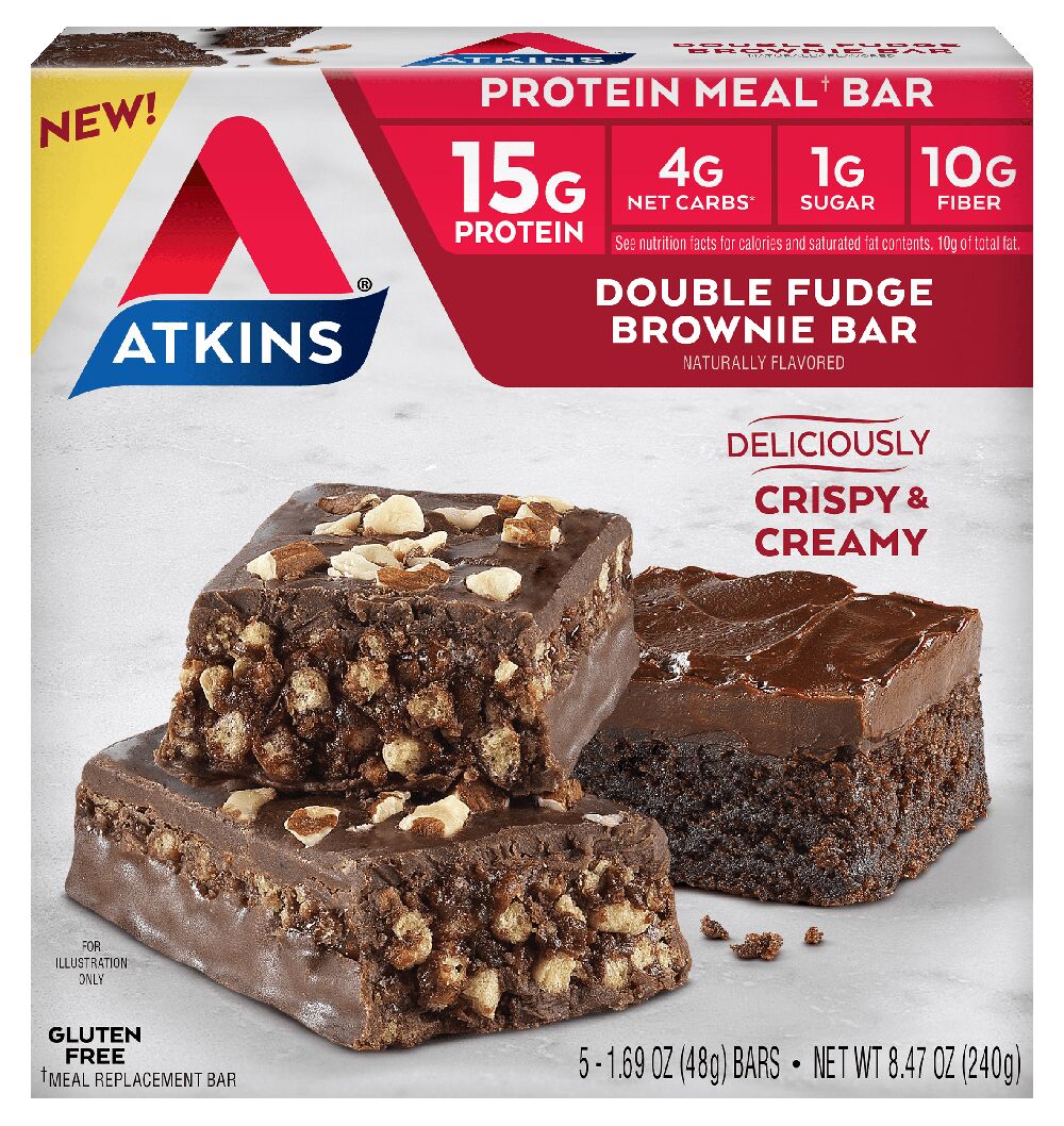 Atkins Nutritionals High Protein Bars - Double Fudge Brownie (5 Bars) One box