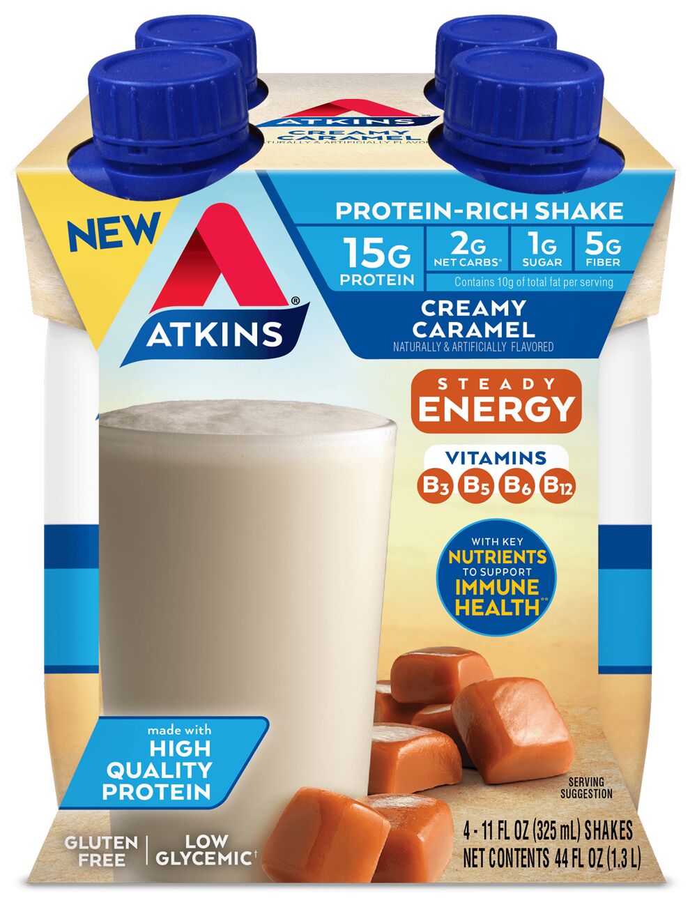 Atkins Nutritionals Ready-to-Drink Shakes - Creamy Caramel, 11 oz 4 pack