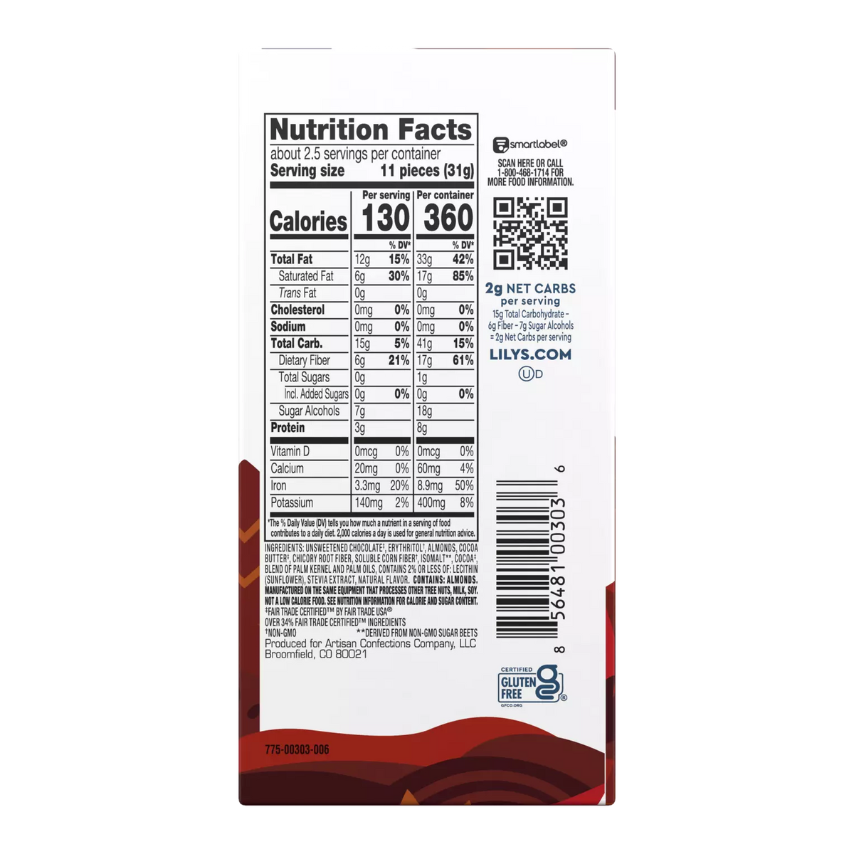 Lily's Dark Chocolate Style Bar - Almond