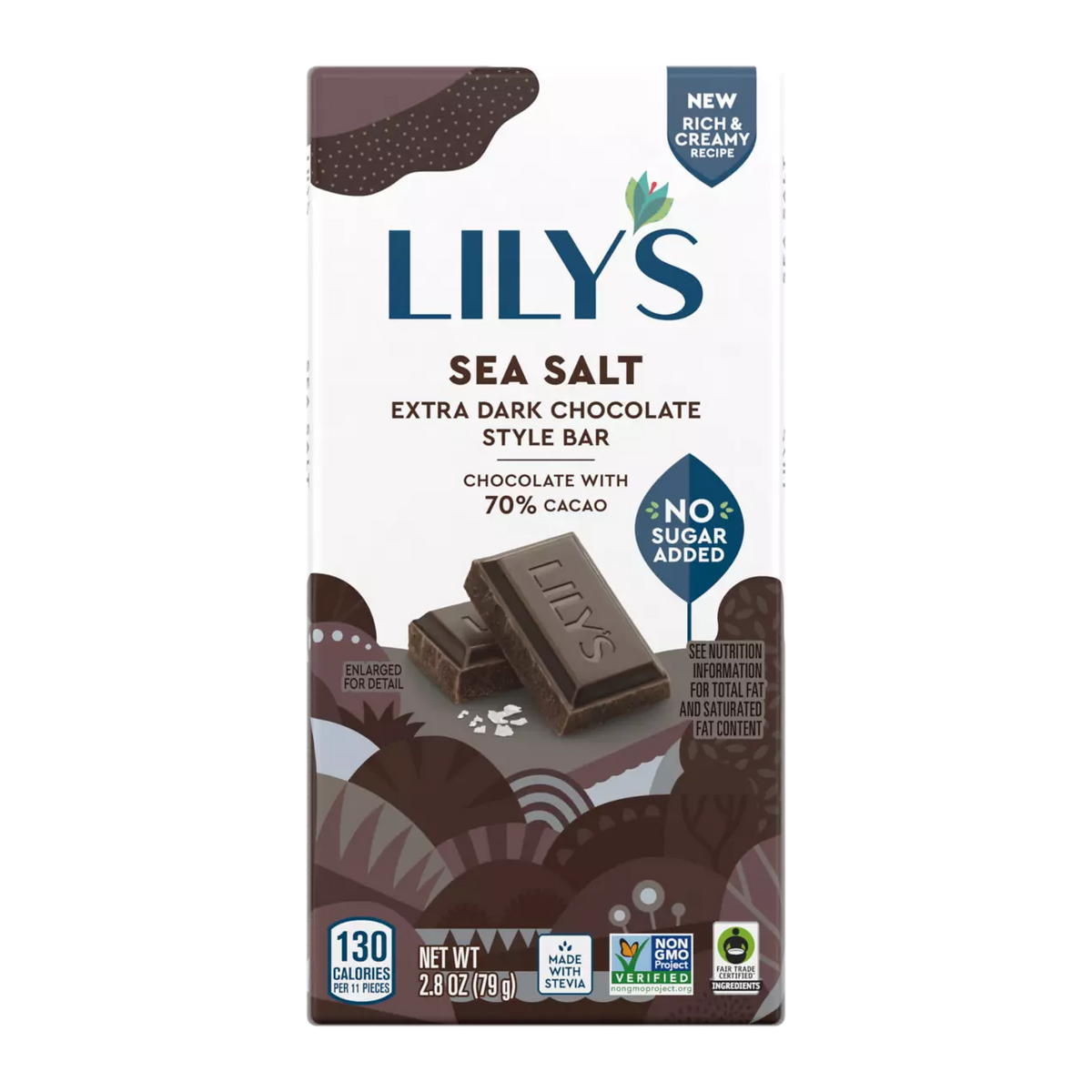 Lily's Extra Dark Chocolate Style Bar - Sea Salt
