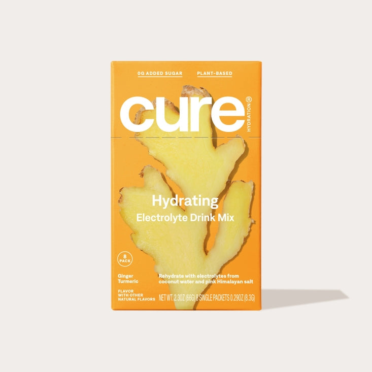 Cure Hydration Electrolyte Drink Mix, 8ct - Ginger Turmeric