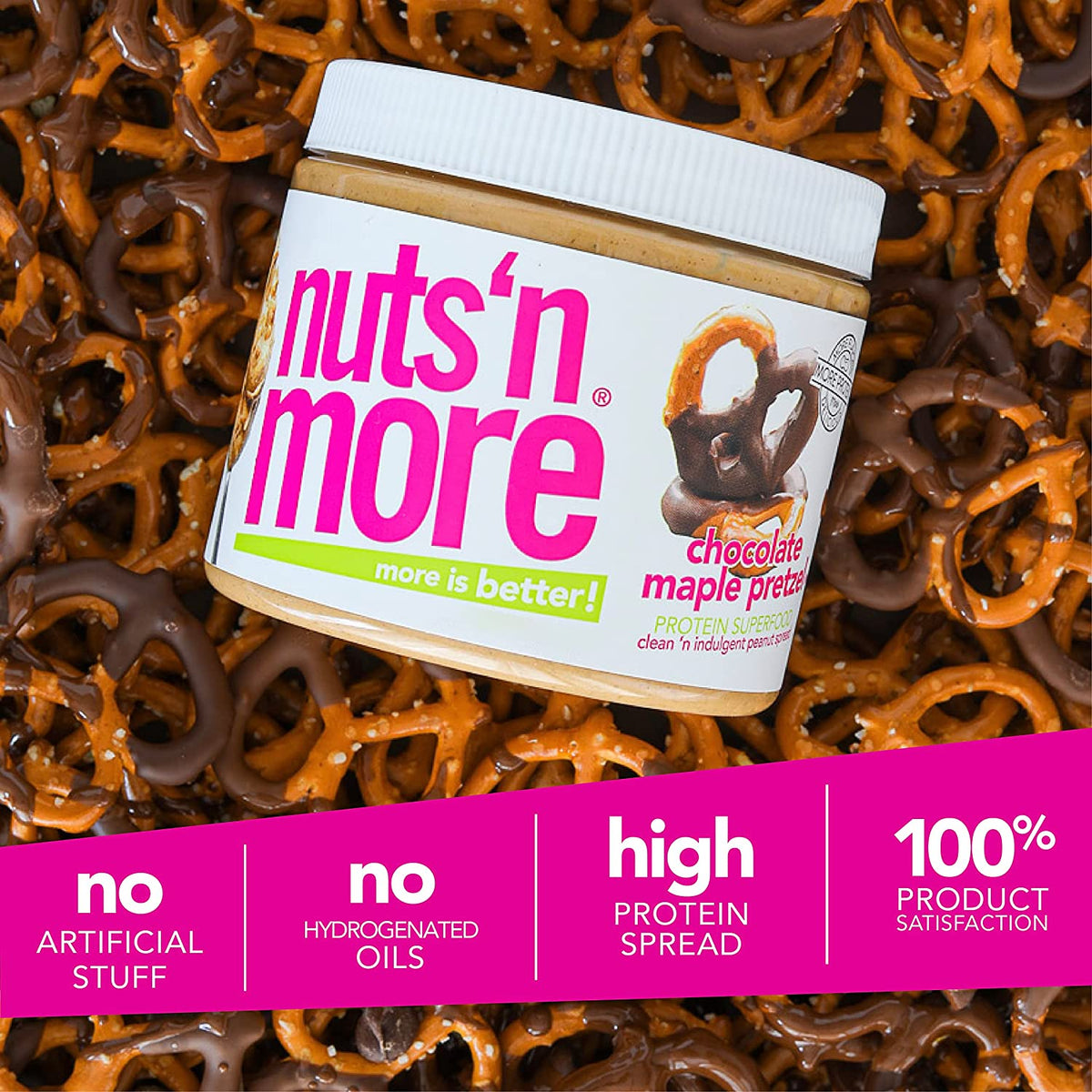 Nuts 'n More Protein Peanut Spread, Chocolate Maple Pretzel 16 oz.