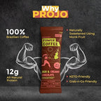 Projo* Instant Power Coffee with Protein - Grab and Go! - Rich & Creamy Chocolate, Single Packet