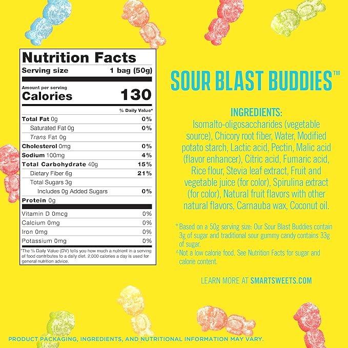Smart Sweets Sour Blast Buddies 50g (1.8 oz) — gallery image 2