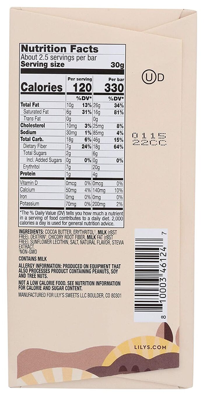 Lily's White Chocolate Style Bar - Original