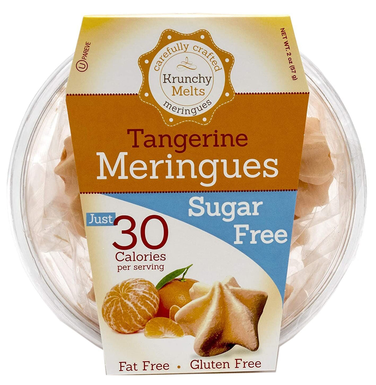 Krunchy Melts Sugar Free Meringues - Tangerine 2 oz.