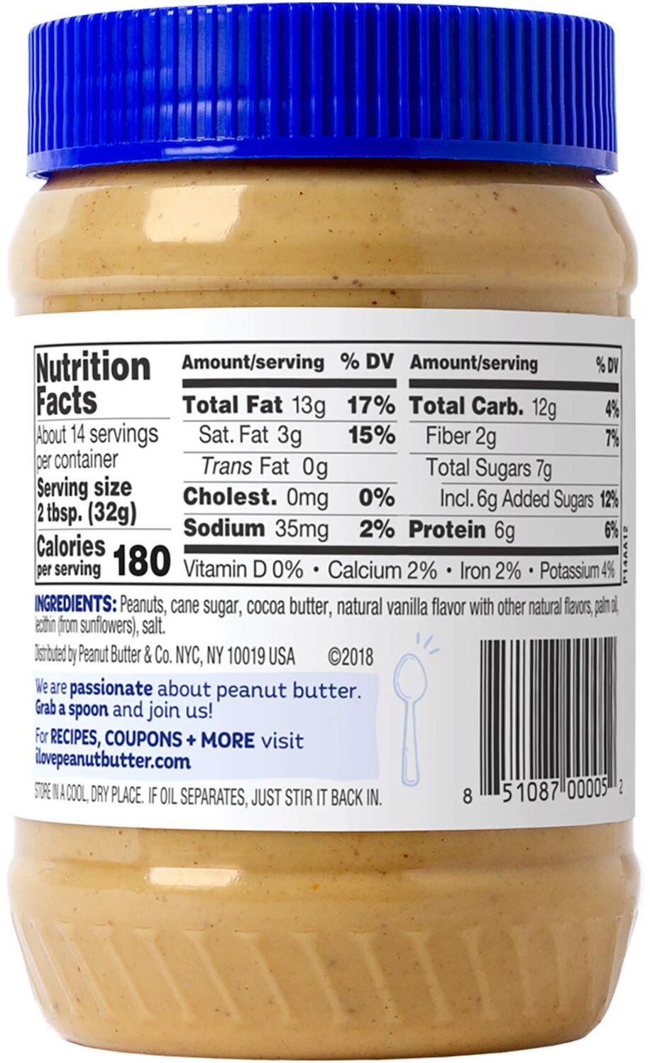 Peanut Butter & Co. Peanut Butter, White Chocolatey Wonderful 16 oz.