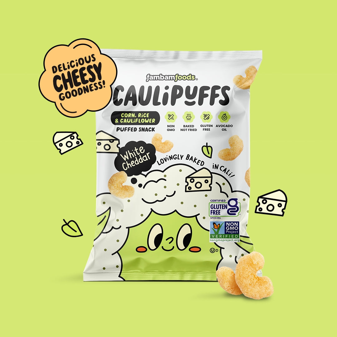 CauliPuffs Gluten Free Cauliflower Puffed Snacks - White Cheddar