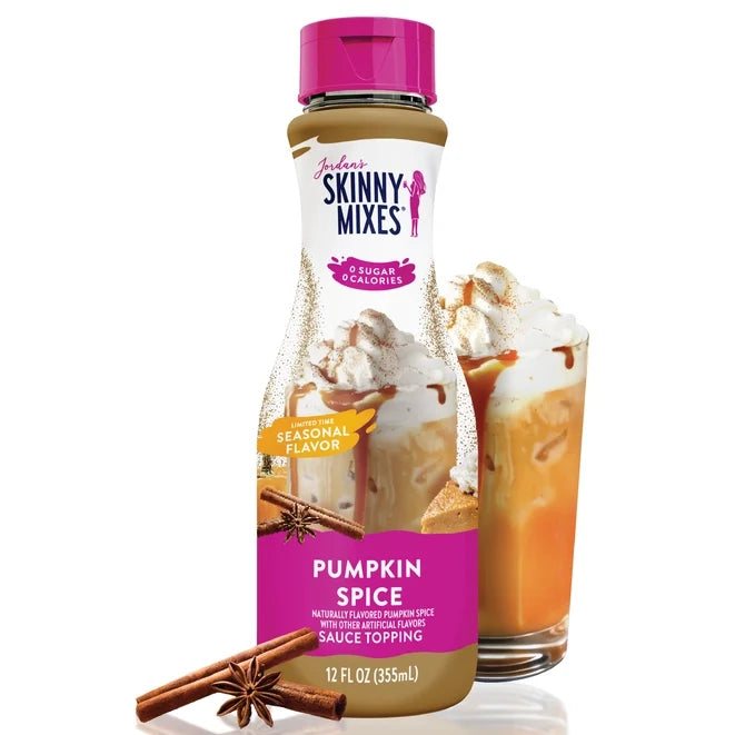 Jordan's Skinny Mixes Sugar Free Sauce Topping, 12 fl oz, Pumpkin Spice (Seasonal).