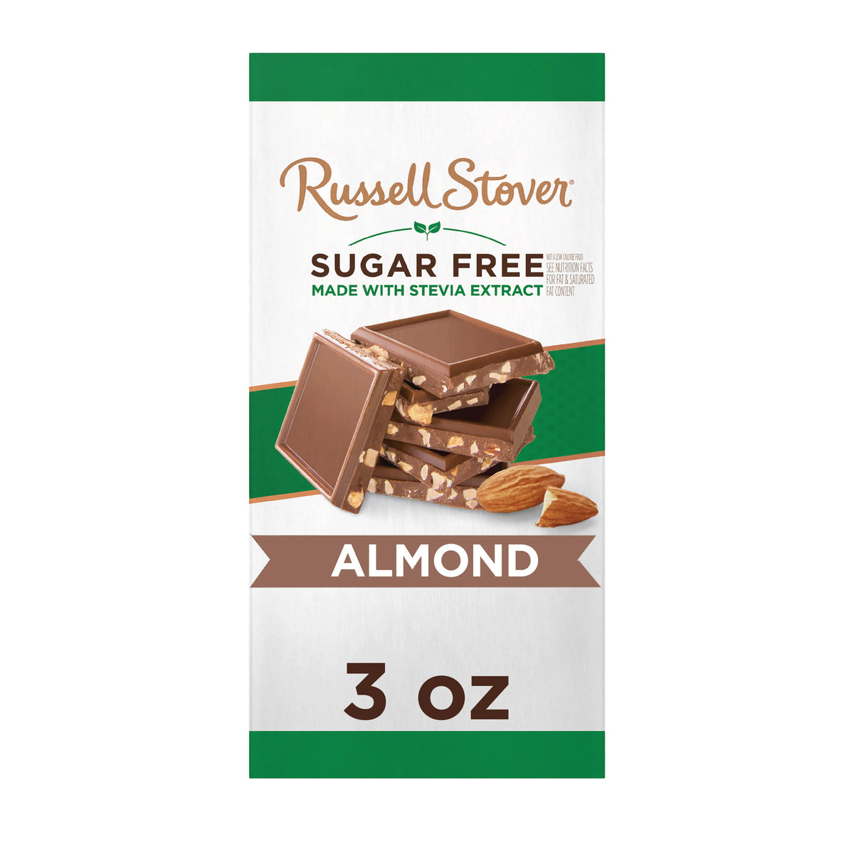 Russell Stover Sugar Free Chocolate Bar - Almond, One Bar