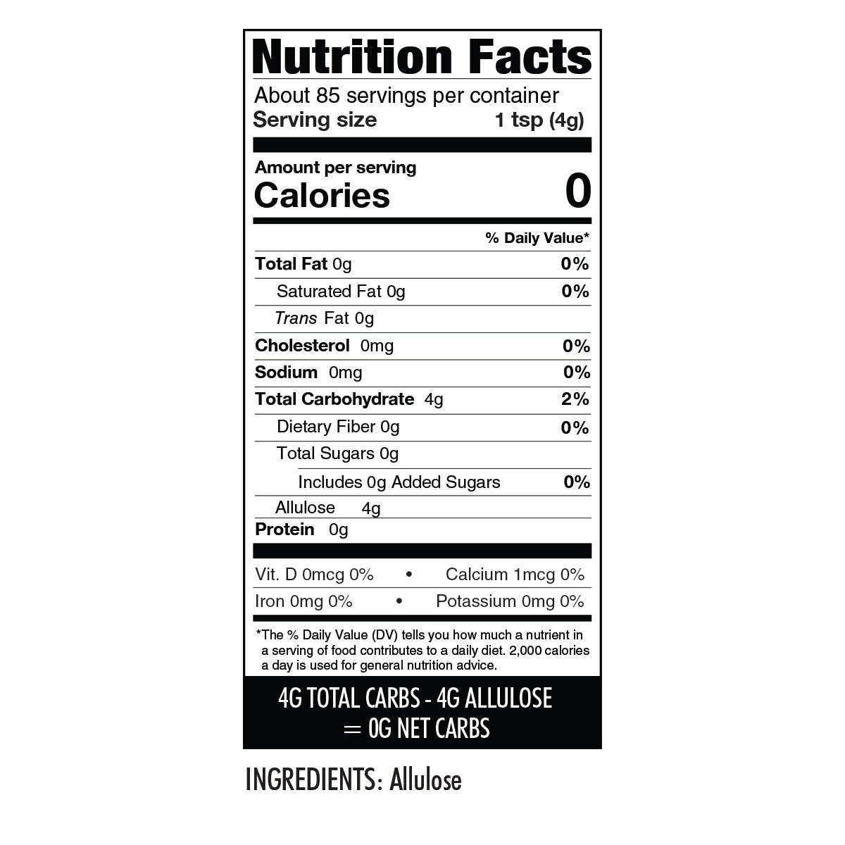 Wholesome Yum Sugar Replacement - Allulose - Granulated 12oz