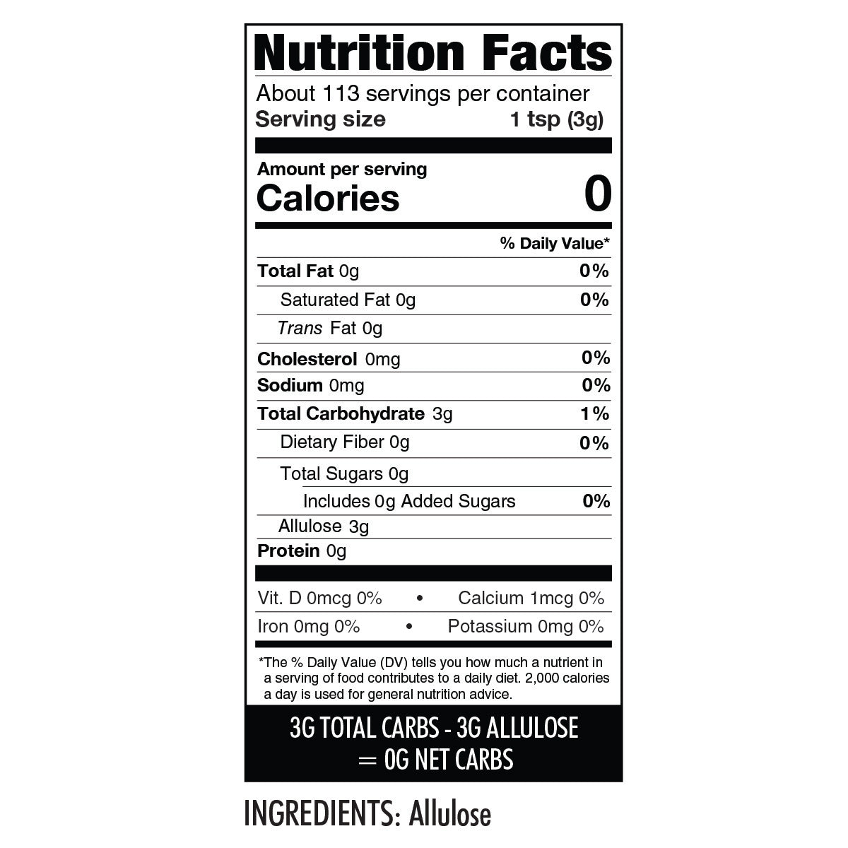 Wholesome Yum Sugar Replacement - Allulose - Powdered 12oz