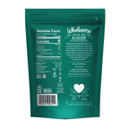 A teal bag labeled "Wholesome Non-GMO Pure Allulose" displays nutrition facts and ingredient details for a zero-calorie sweetener, emphasizing its clean taste and versatility in baking and beverages.