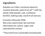Ingredients for ChocZero Almond Caramels