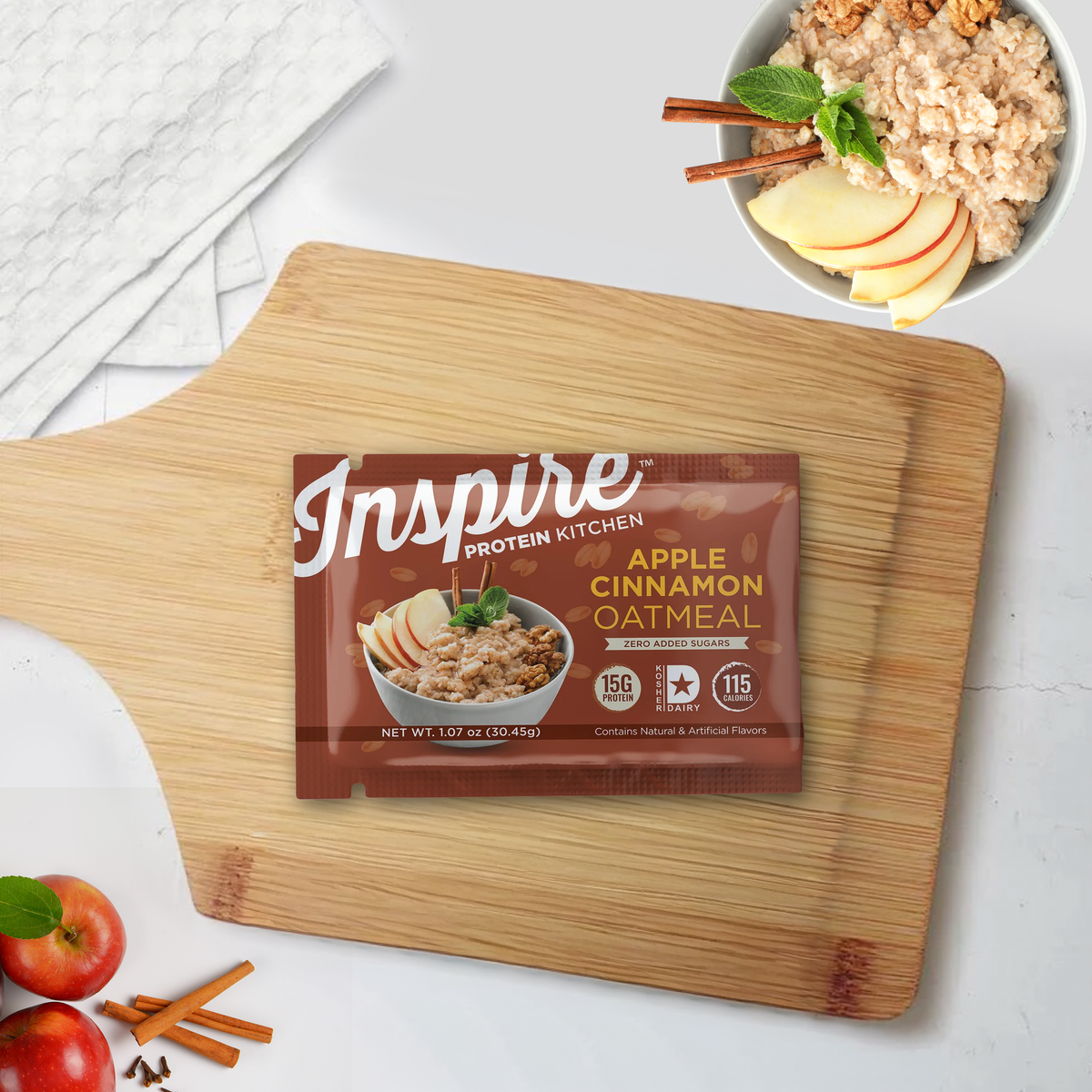 Inspire Protein Kitchen Oatmeal - Apple Cinnamon, One Serving