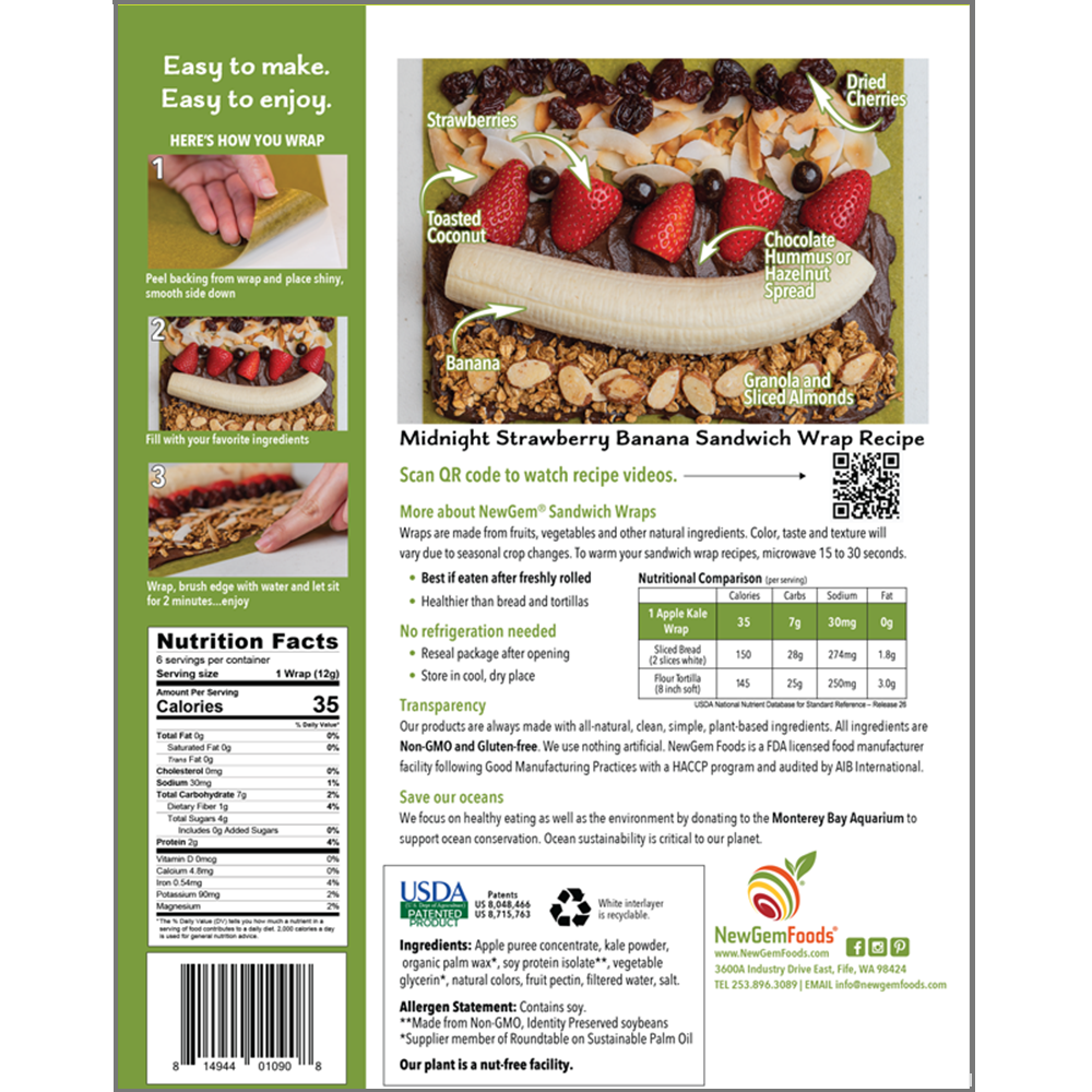 NewGem Foods GemWraps - Apple Kale
