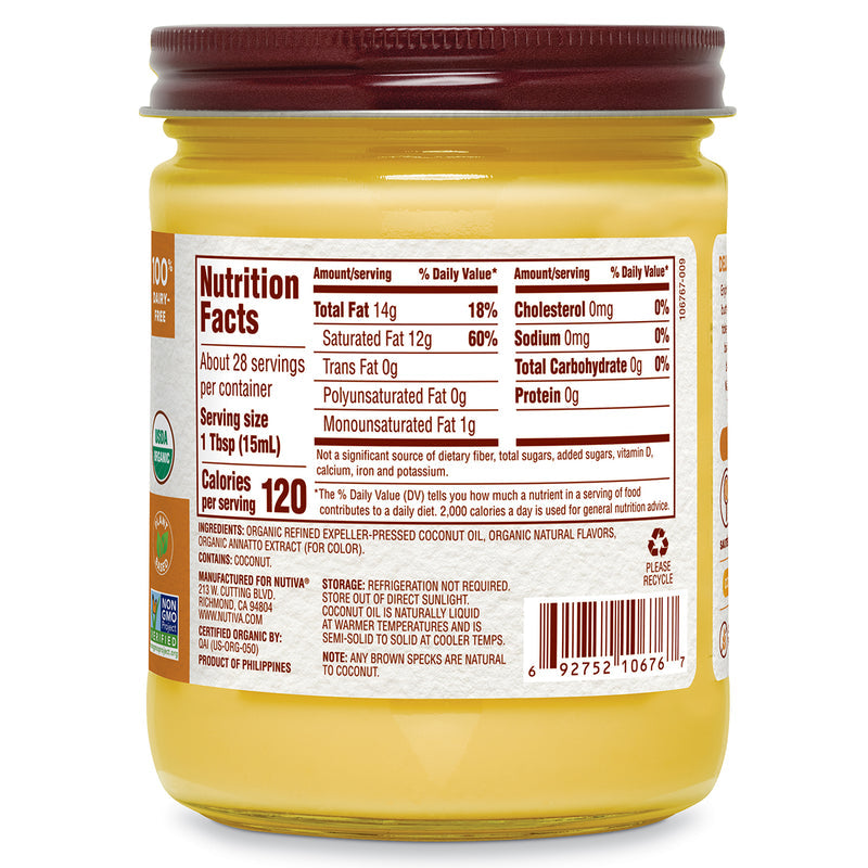 Nutiva Coconut Oil, Organic, Buttery Flavor 14 fl oz.