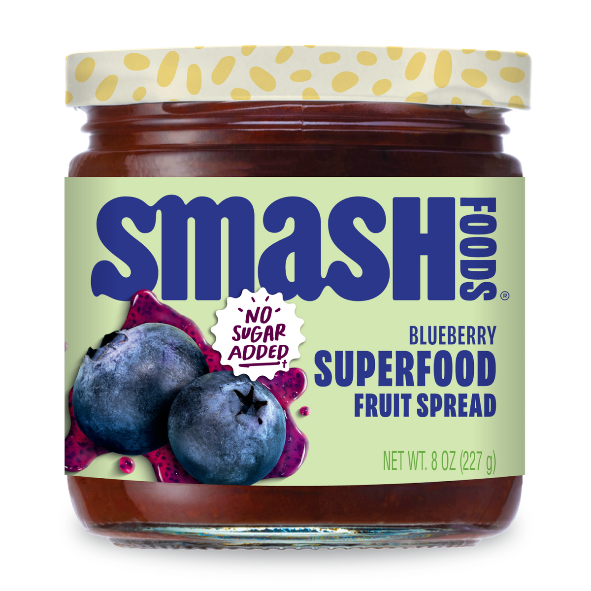 Smash Foods Superfood Jams 8oz - Blueberry