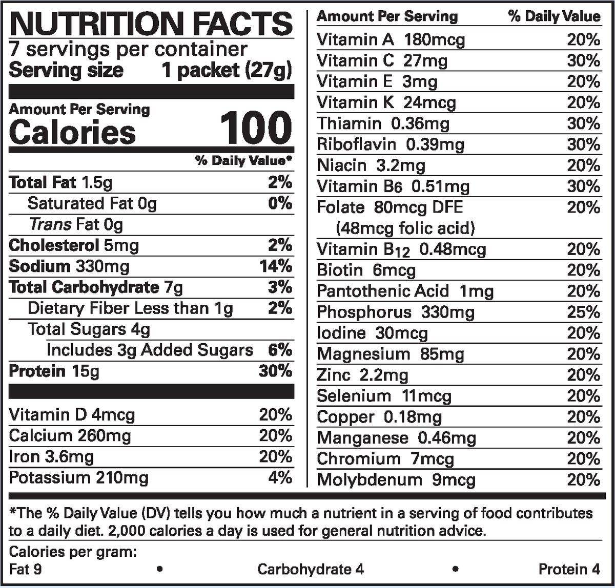 Protein Shake or Pudding, Chocolate Cream (Aspartame Free), image 2