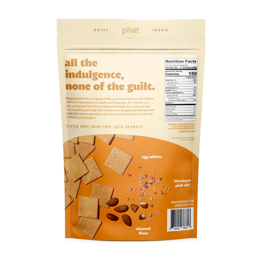 Almond Flour Crackers by Real Phat Foods (4.5 oz) - Original