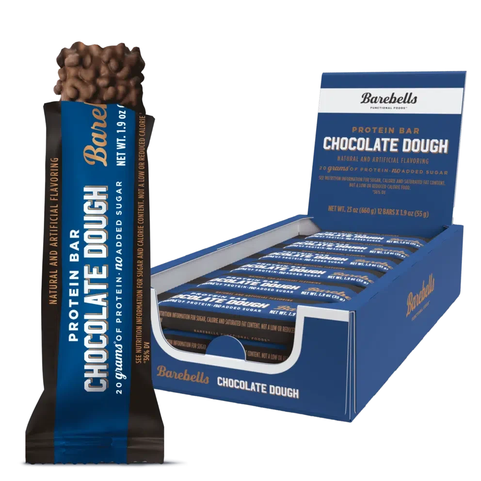 Front package of Barebells Protein Bars, Chocolate Dough / 12-Pack