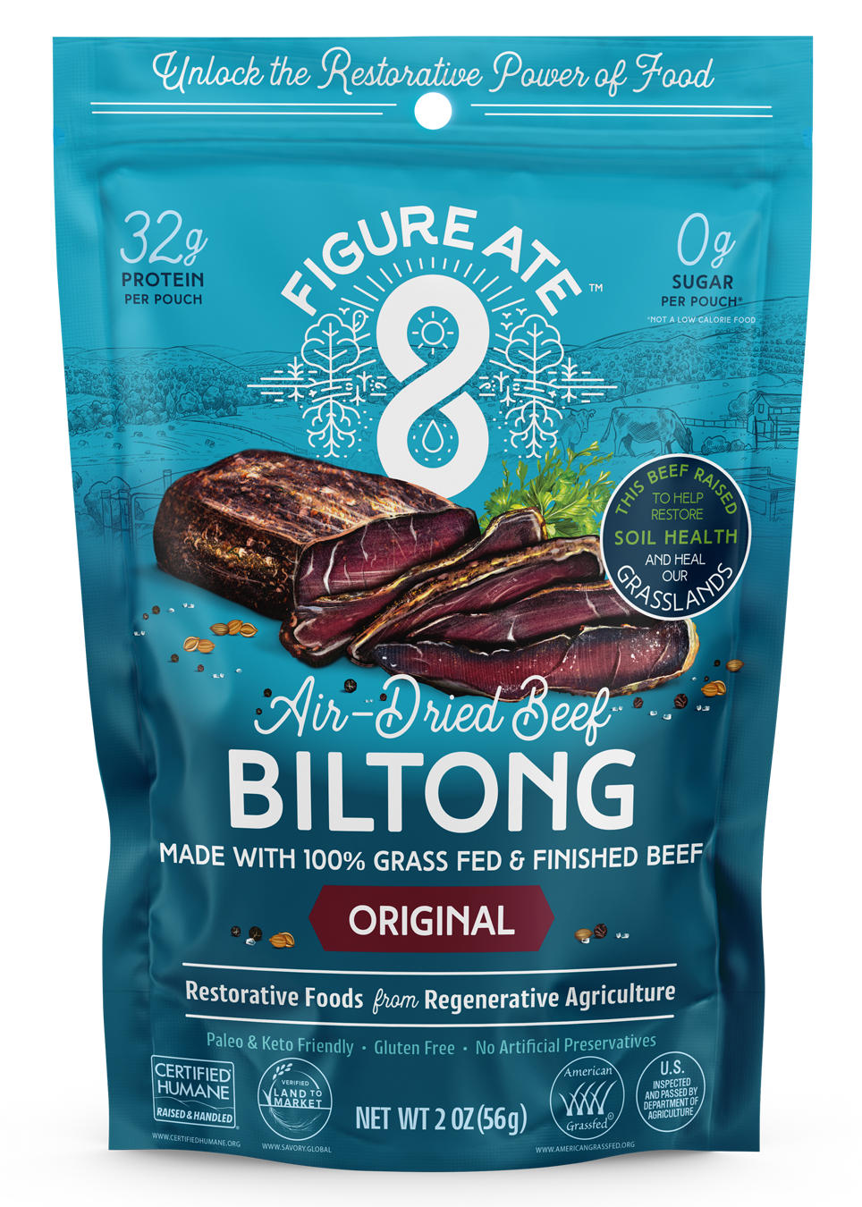 Figure Ate Air-Dried Beef Biltong, 2oz (56g) - Original