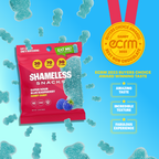 Shameless Snacks Gummy Candy - Super Sour Blue Raspberry - One Bag