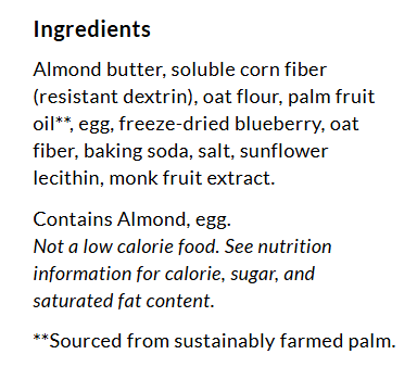 Ingredients for ChocZero Breakfast Biscuits, Blueberry, 9 oz