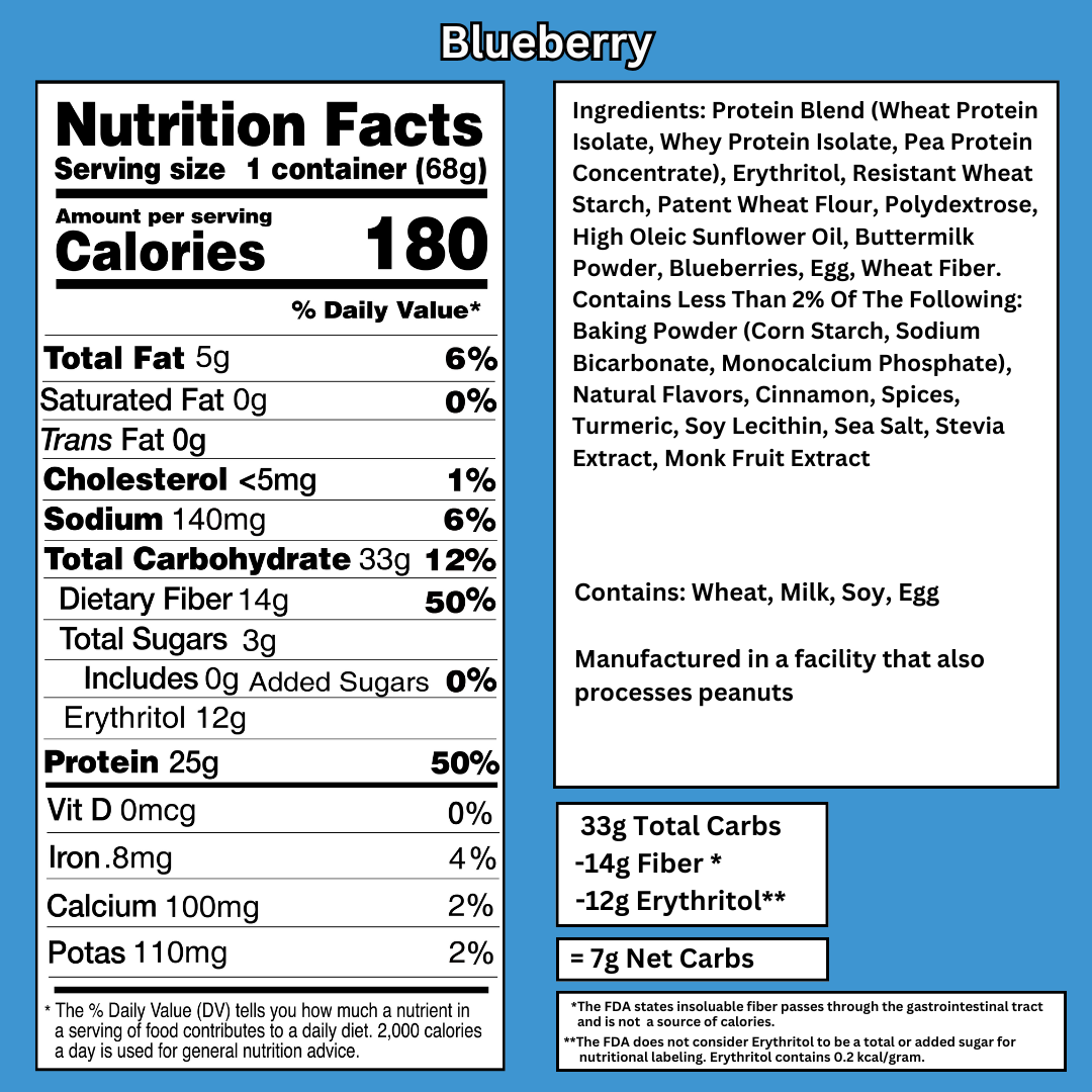 Bootylicious Blueberry Nutrition Facts and ingredients