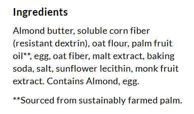 Ingredients for ChocZero Breakfast Biscuits, Toasted Oat, 9 oz