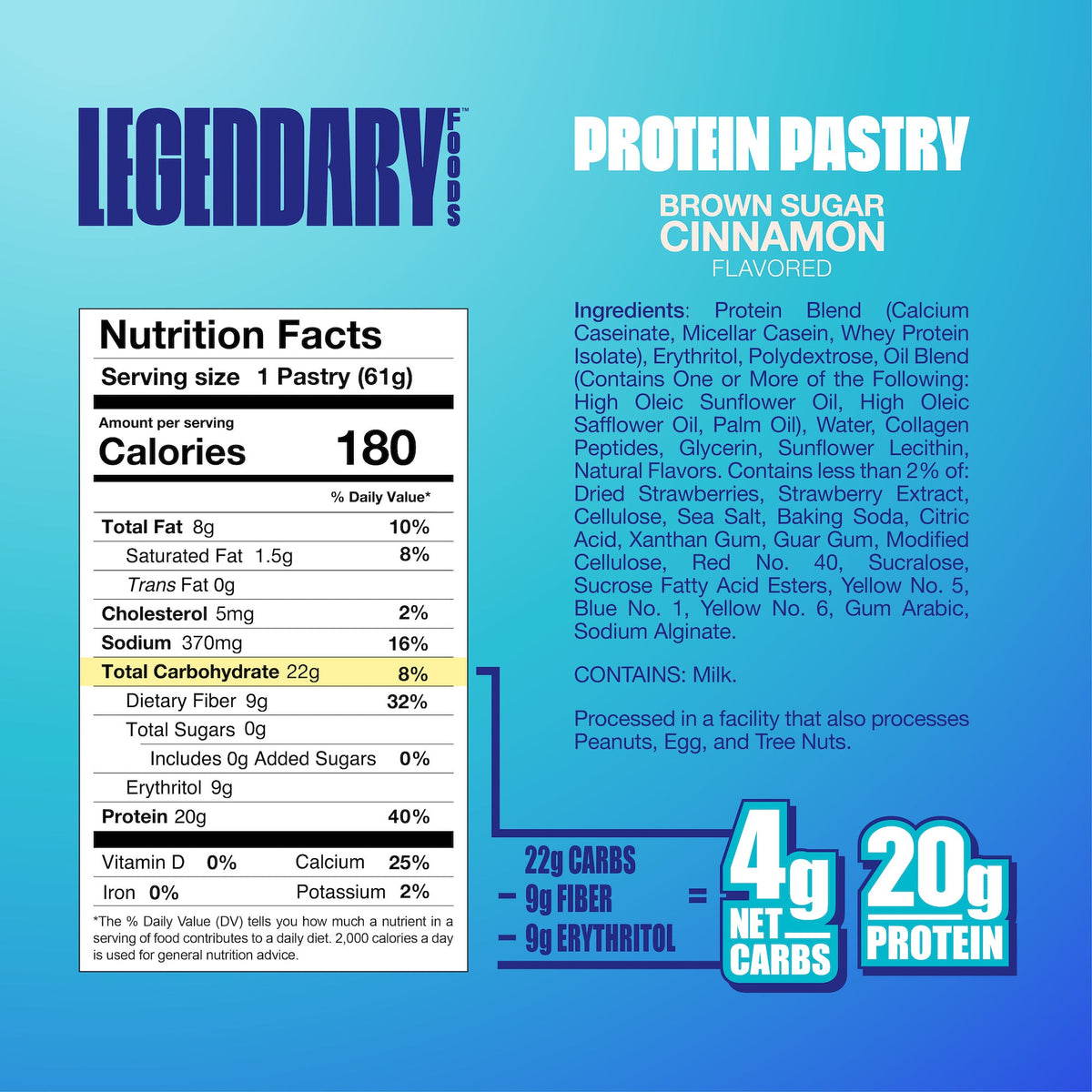 Legendary Foods Protein Pastry - Brown Sugar Cinnamon