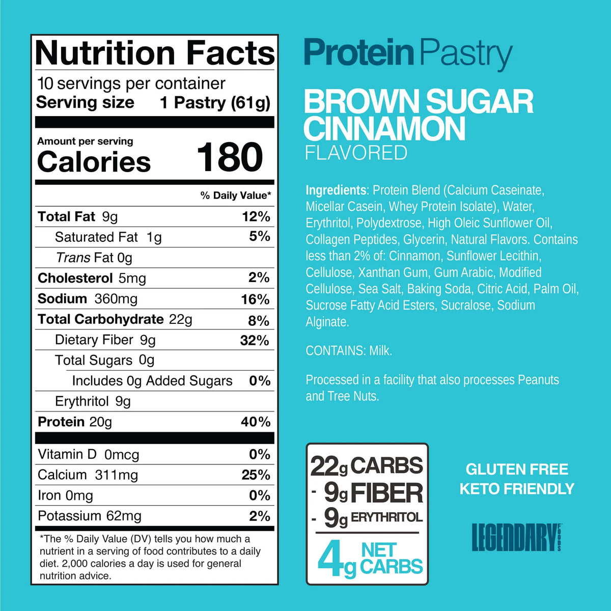 Legendary Foods Protein Pastry - Brown Sugar Cinnamon