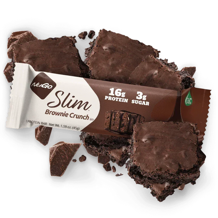 NuGo Slim Bars, Brownie Crunch #Size_Single Bar.