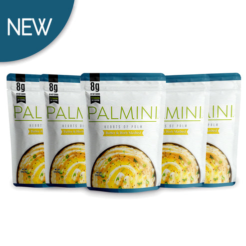 Palmini Low Carb Hearts Of Palm - Mashed - Butter & Herb, 8oz 6-Pack