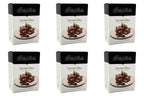 Six boxes of Inspire Chocolate Wafers are arranged in a grid, each featuring a picture of stacked chocolate wafers on a plate, with the product name and description clearly displayed on the front.
