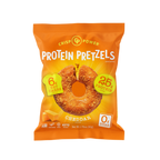 Front package of Protein Pretzels by Crisp Power, Cheddar / One Bag