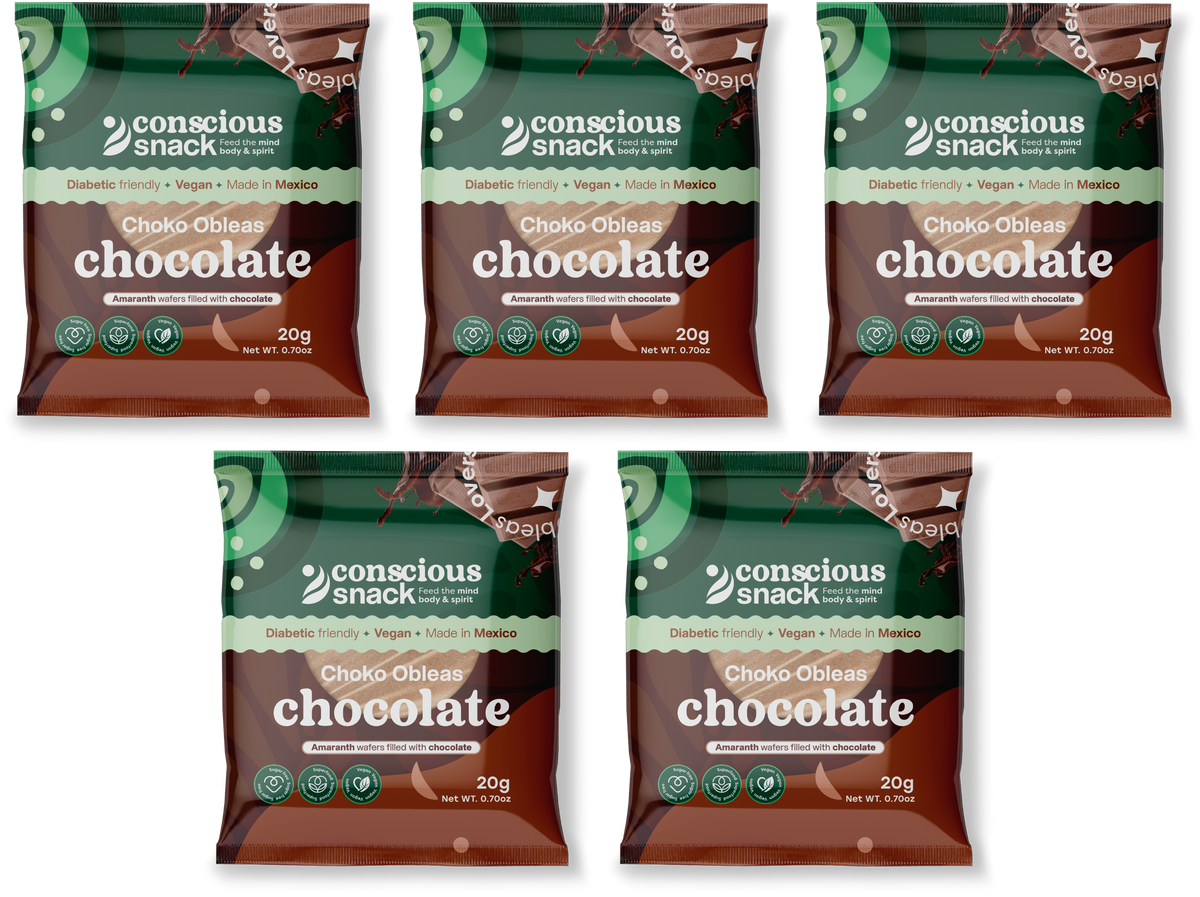 ConsciouSnack Obleas Amaranth Wafers by Snackever - Chocolate Choko, 5-Pack