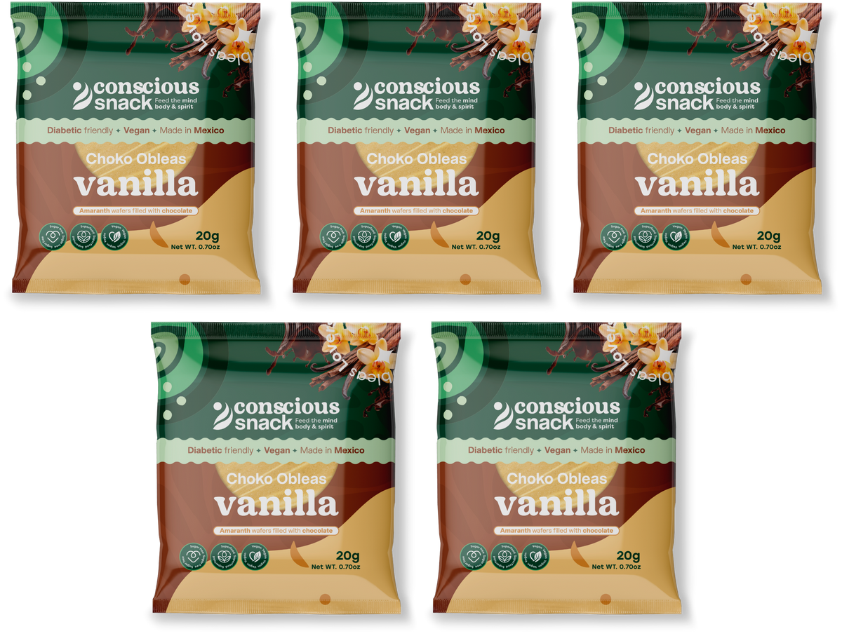 ConsciouSnack Obleas Amaranth Wafers by Snackever - Vanilla Choko, 5-Pack