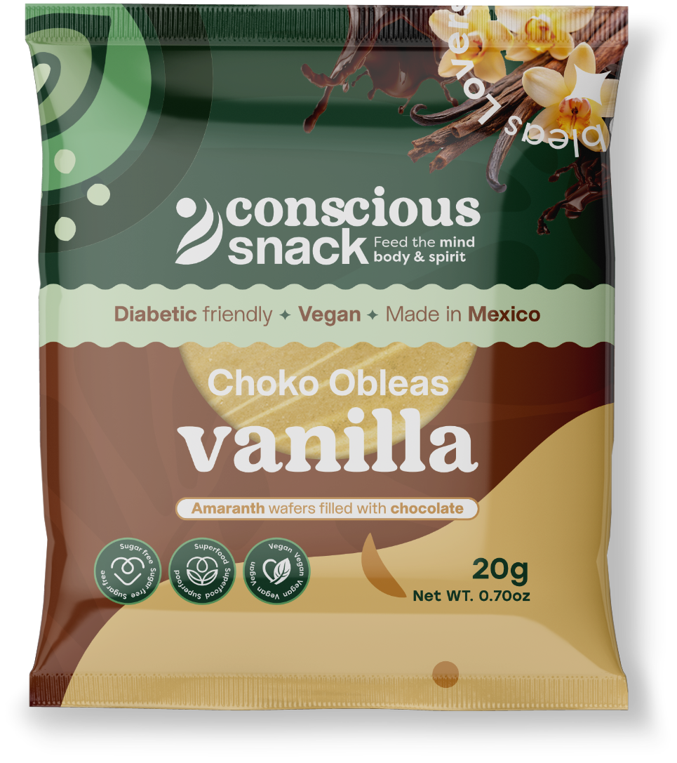 ConsciouSnack Obleas Amaranth Wafers by Snackever - Vanilla Choko, One Pack