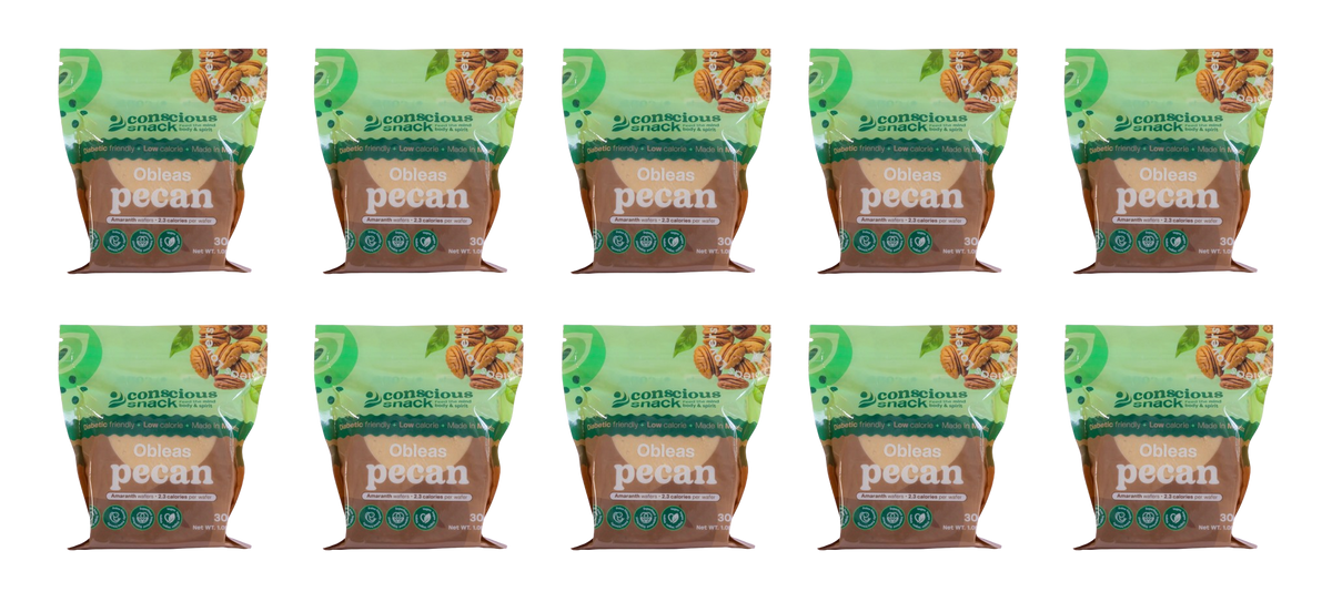 ConsciouSnack Obleas Amaranth Wafers by Snackever - Pecan, 10-Pack