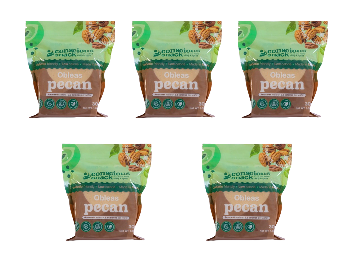 ConsciouSnack Obleas Amaranth Wafers by Snackever - Pecan, 5-Pack