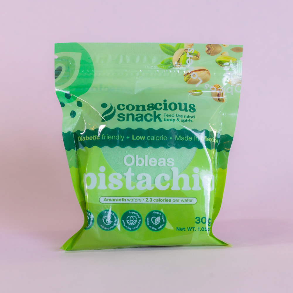 ConsciouSnack Obleas Amaranth Wafers by Snackever - Pistachio, One Pack