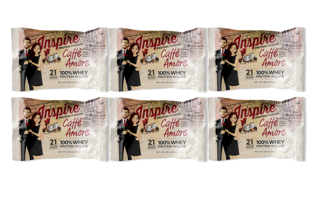 Inspire Caffe Amore Mocha Protein Powder - One Serving, 6-Pack